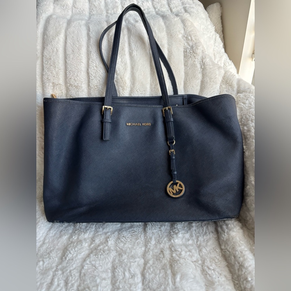 Authentic Michael Kors Navy Tote Bag